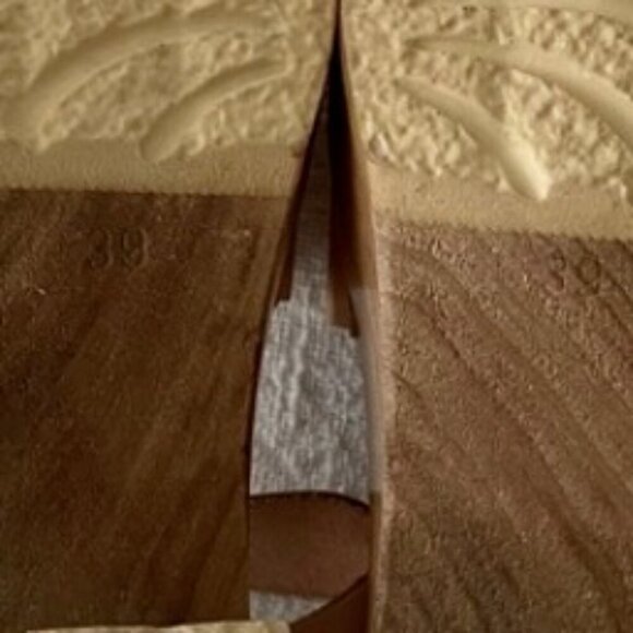 No. 6 Tan Leather Mules with Wooden Platform, Size 39 - Picture 15 of 15